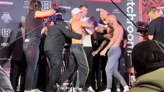 PADDY DONOVAN PUSHES LEWIS RITSON AT WEIGH IN & FINAL FACE OFF