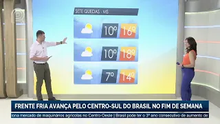 Frente fria avança pelo Centro-Sul do Brasil no fim de semana