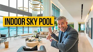 Touring a $38,500,000 Miami Penthouse with an INDOOR SKY POOL!