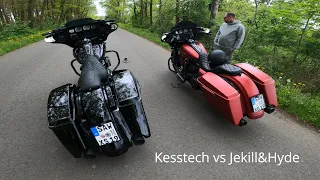 Harley Davidson Street Glide Exhaust Soundcheck Kesstech vs Jekill&Hyde Part 2