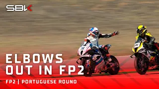 Elbows out in FP2 💥 | #PRTWorldSBK 🇵🇹