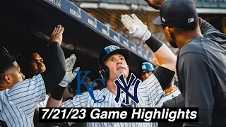 Kansas City Royals Vs New York Yankees 7/21/23 Game Highlights