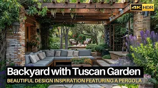 Transform Your Backyard with a Stunning Tuscan Terrace Garden Design Featuring a Pergola