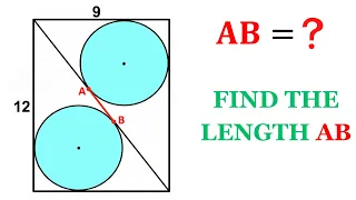 Can you find the length AB? | Congruent circles inscribed in a rectangle | (#math #maths)