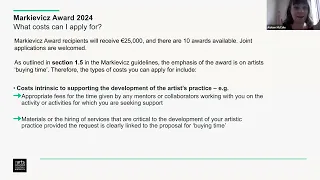 Markievicz Award 2024 information clinic