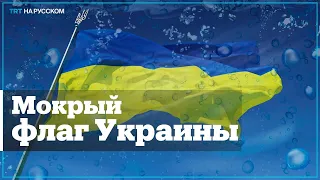 Депутат парламента Словакии облил водой флаг Украины