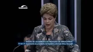 Integra do discurso de Dilma Rousseff no Senado Federal