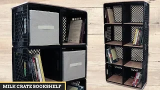 Milk Crate DIY:  Bookshelf