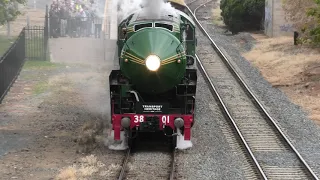 3801 STEAM LOCOMOTIVE AMAZING START WAGGA WAGGA 2021