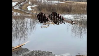 Первый рабочий день ,затопило мост!