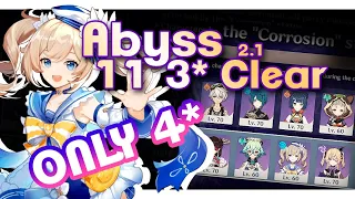 Floor 11 ONLY 4* TEAMS | Genshin Impact | Spiral Abyss [2.1] | 3* Clear