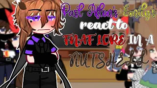 Past Afton's+Emily's react to FNAF lore in a nutshell