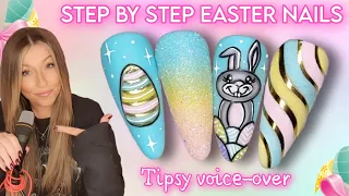 🐰 Easter Bunny Nail Art Design | Pastel Nails | Egg Ombré Glitter Swirl Rabbit | Cute Spring