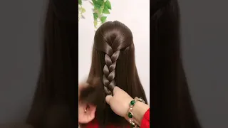 1 Minute Cute Ponytail and Braid Hairstyle for Girls