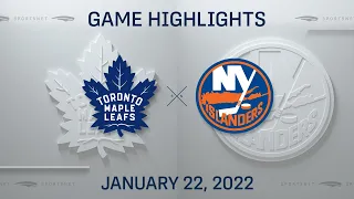 NHL Highlights | Maple Leafs vs. Islanders -  Jan 22, 2022