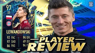 97 TEAM OF THE SEASON LEWANDOWSKI PLAYER REVIEW! TOTS LEWANDOWSKI - FIFA 22 Ultimate Team