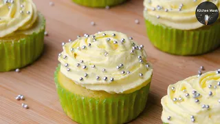 Lemon Cupcake with Lemon Buttercream Frosting | Eggless Lemon Cupcake