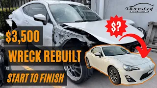 Toyota 86 rebuilt from $3,500 wreck (Start to Finish)