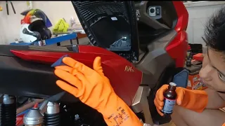 HONDA ADV 160.ANO MAS OK CERAMIC COATING OR GLASS COATING? LET'S FIND OUT. MUST WATCH ⚠️.