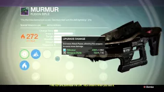 Murmur Legendary Dark Below Exclusive Fusion Rifle - Free after Destiny Expansion Pack Mission 3