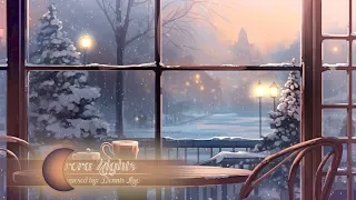 you're studying in a cafe during a calm snow storm - Instrumental Background Music for Studying