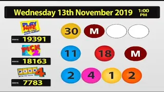 NLCB Online Draws   Wednesday 13th November 2019