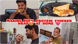Rukhsar Ne banaya Ghar main healthy chicken wrap 😋 😍 || @chicken #chicken #healthy
