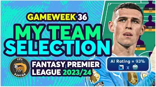 FPL GAMEWEEK 36 TEAM SELECTION | INJURIES EVERYWHERE! | Fantasy Premier League Tips 2023/24