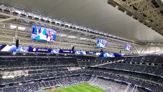 🤯 Santiago Bernabéu 1st time ever new scoreboard. Primera vez nuevo videomarcador