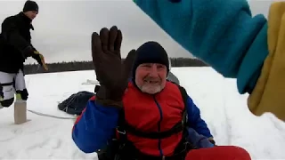 Tandem skydiving. Passenger is 80 years old!
