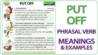 PUT OFF - Phrasal Verb Meaning & Examples in English