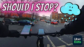 TODAY WAS HORRIBLE!! Delivering Fast Food In The RAIN :( London Delivery Rider E-Bike
