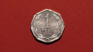 Coin Republica de Chile. 1 peso. 2006