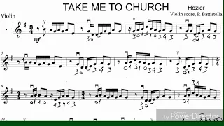 Take me to church BAT VIOLIN SHEET MELODY on screen