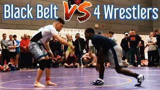 Bjj Black Belt vs 4 Wrestlers