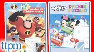 Incredibles 2 Invisible Ink & Puzzles & Mickey & Friends Sticker Puzzles from Lee Publications