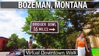 City Walks - Bozeman, Montana Downtown Summer Virtual Treadmill Walking Tour in 4K