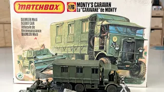 Matchbox 1/76 scale Monty's Caravan with Scout Car. Another classic Matchbox build.