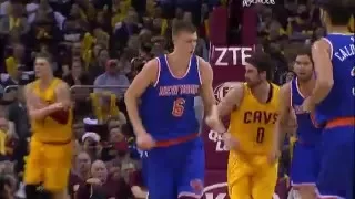 LeBron James Duels Kristaps Porzingis