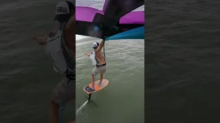 Wingfoil wipeout crash surfing