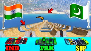 INDIA VS PAKISTAN | Gta 5 India Vs Pakistan Vs Super Cars Extreme Jumping Challenge | Gta 5 Gameplay