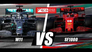 Test F1 2020 Onboard Mercedes W11 vs Ferrari SF1000