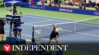 Nick Kyrgios smashes two rackets after US open defeat