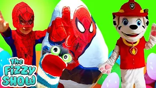 Paw Patrol Marshall Helps Spiderman on Egg Hunt