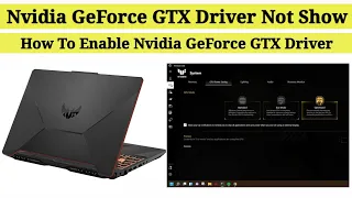 How To Enable Nvidia GeForce GTX Driver All Asus TUF Gaming Laptop