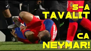Valentin Crețu, rostogolire a la Neymar. Imaginile care au stârnit hohote de râs în direct la TV