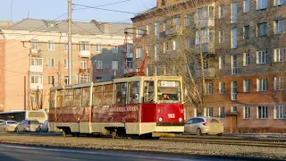 Поездка на трамвае 71-605 (КТМ-5М3) №193 по маршруту №6 (г. Красноярск)