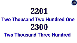 2201 Two Thousand Two Hundred One to 2300 Two thousand Three Hundred Number Names.