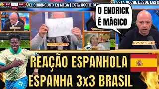 REAÇÃO ESPANHOLA KKKK Empate Heróico, BRASIL 3x3 Espanha