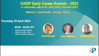 2023 IUSSP Early Career Awards – Webinar 1: Asia-Pacific – Europe - Africa